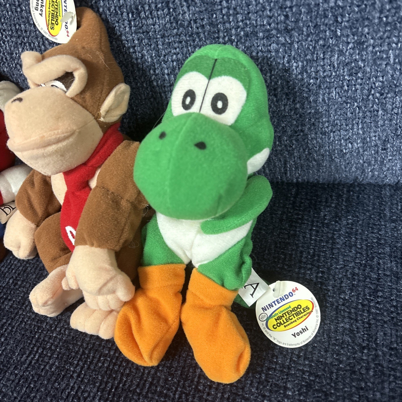 Super Mario Flying Cap Yoshi Donkey Kong N64 BD&A 6” Plush Lot Of 3