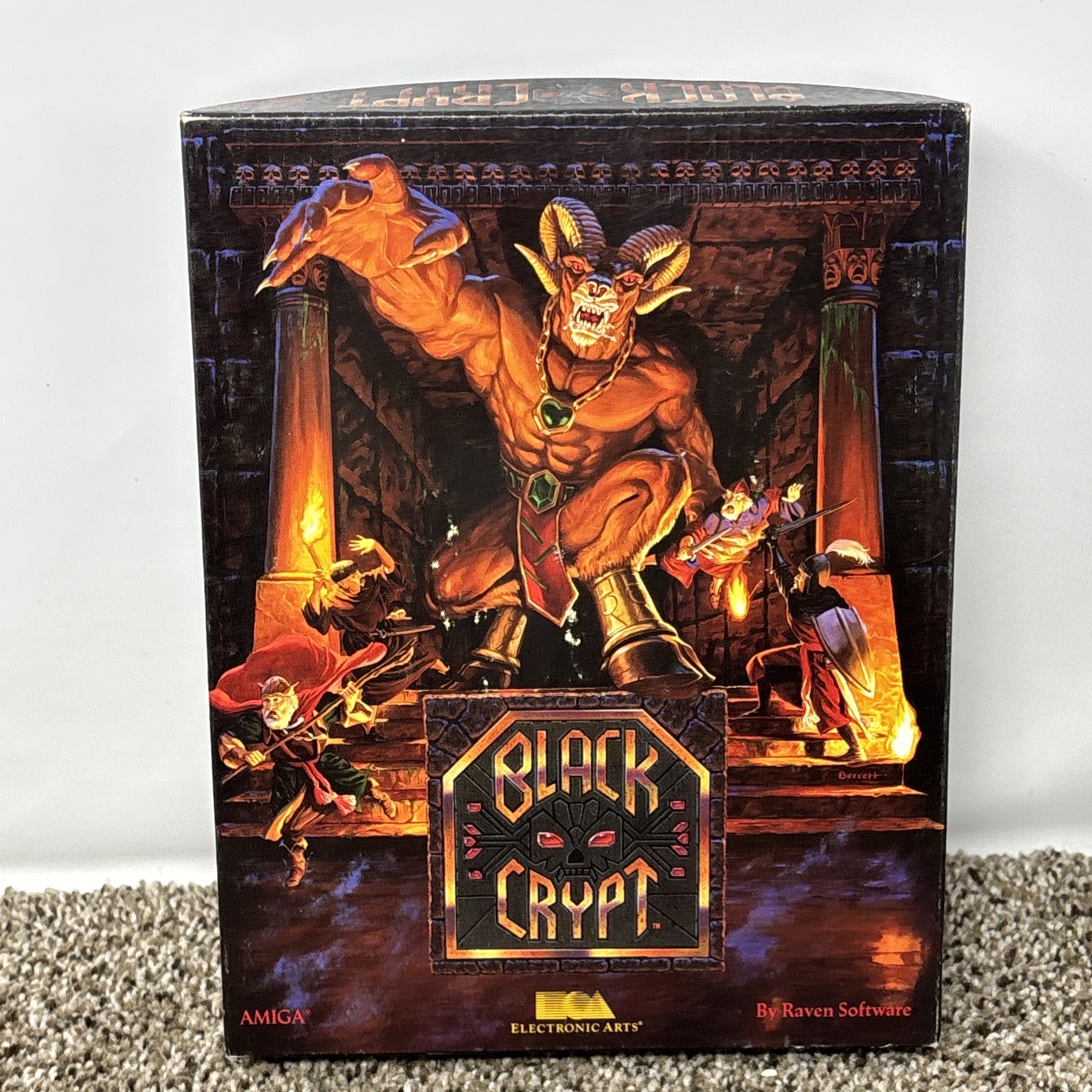 Black Crypt Commodore Amiga Big Box Game Complete CIB 3.5″ EA Untested