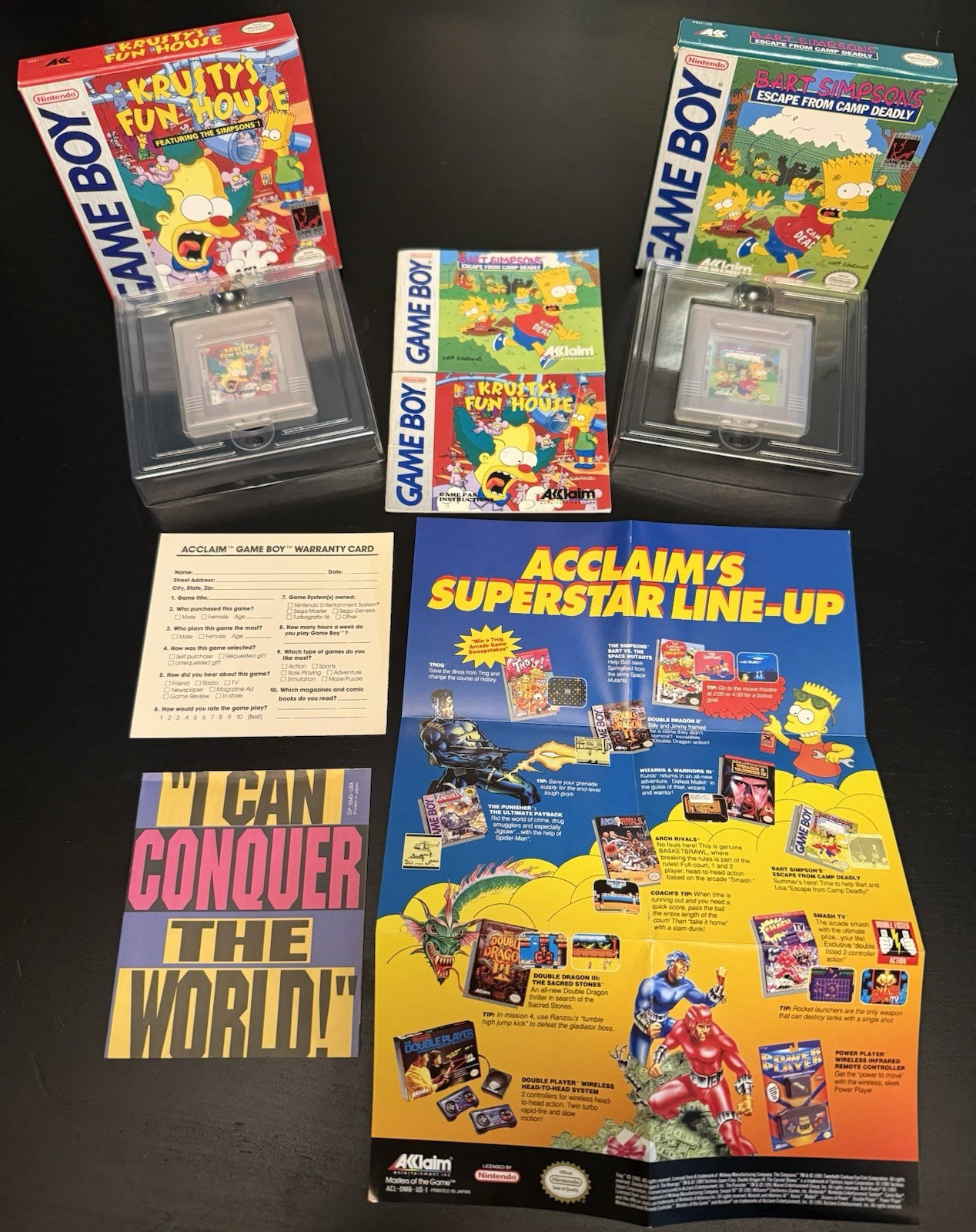 Krusty’s Fun House & Bart Simpson’s Escape from Camp Deadly – Game Boy – RARE!!!