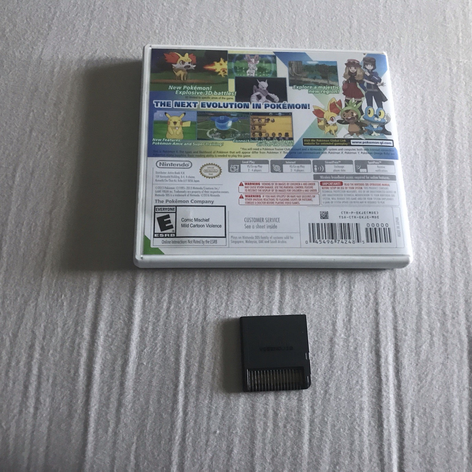 EMPTY CASE Pokemon X Nintendo 3DS COMPLETE W/ MANUAL & BONUS CARTRIDGE AUTHENTIC