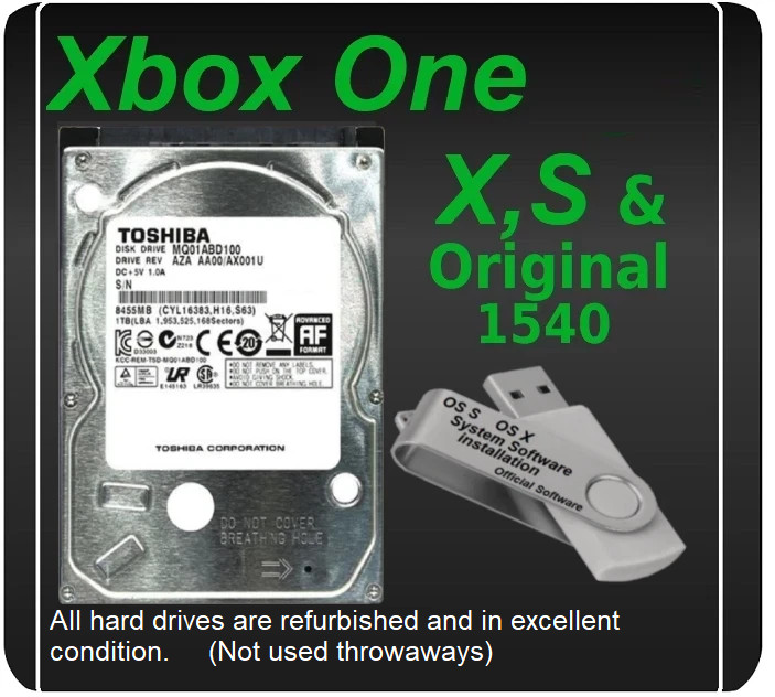 Xbox One X S & Original 1TB Internal Hard Drive 2025 System Software option