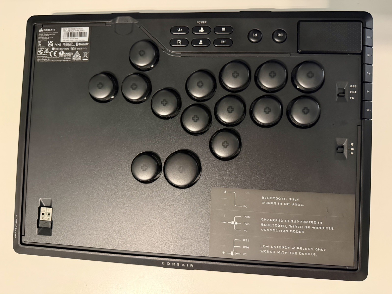 CORSAIR – Novablade Pro Wireless Hall Effect Leverless Controller – Black