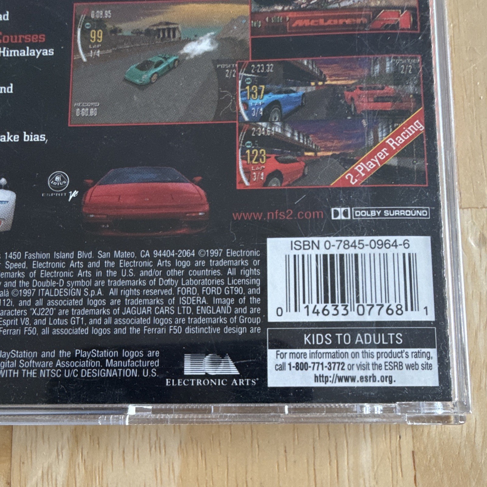 Need for Speed II PS1 KA NTSC-U/C (US/CA) 1997 Racing 2P Complete w/Manual