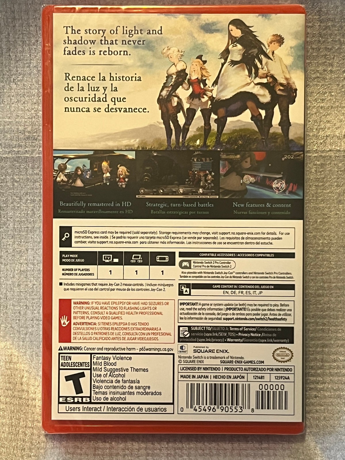 Bravely Default Flying Fairy Remaster Nintendo Switch 2 Game-Key Card Brand NEW
