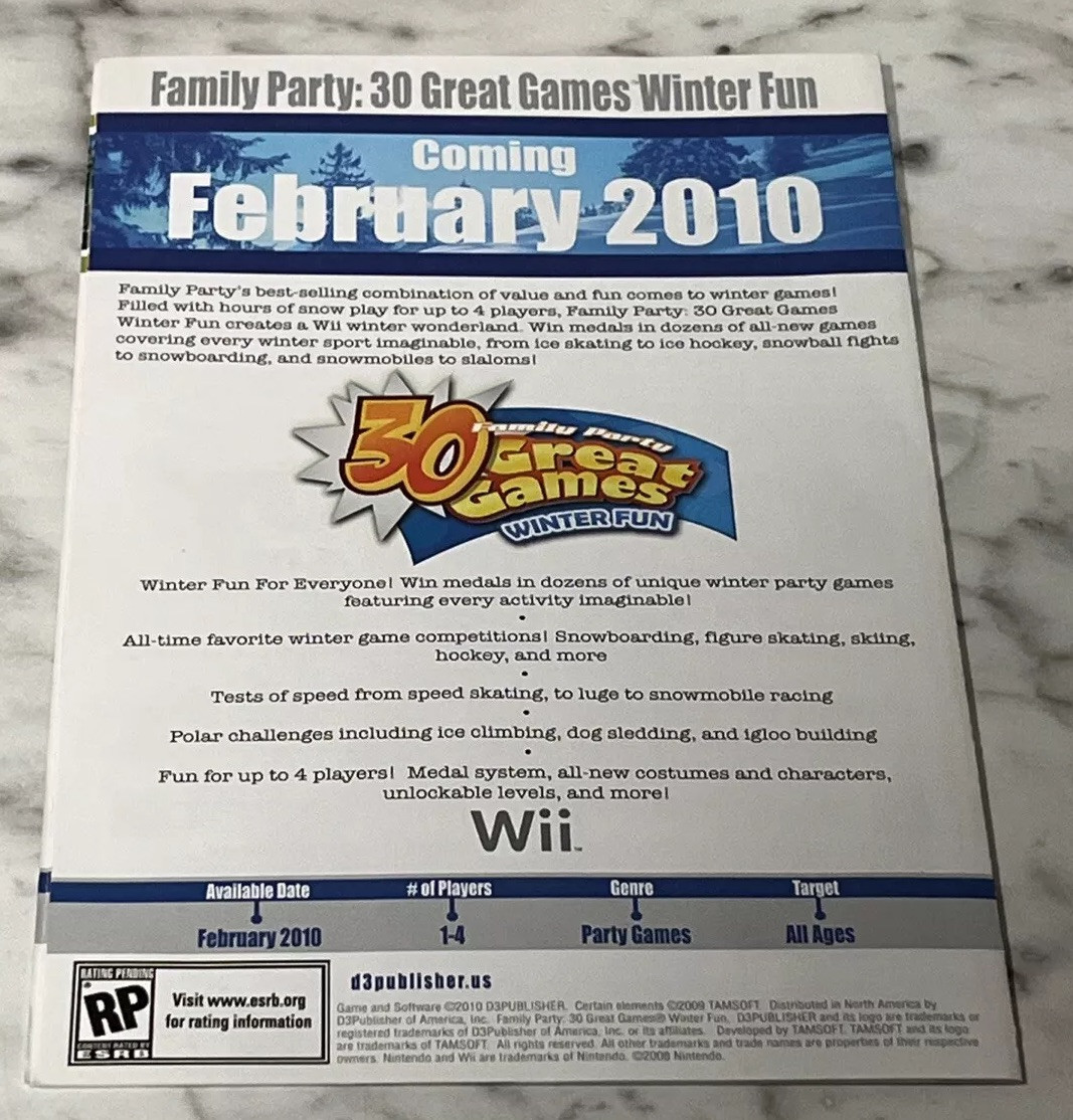 D3 Publisher 2009 Product Catalog Video Game Pamphlet Nintendo Wii PlayStation