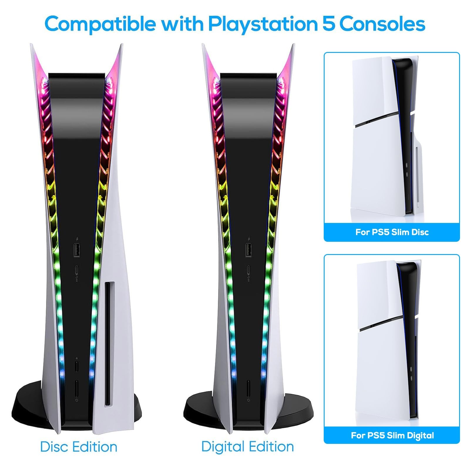 LED Light Strip for PS5/PS5 Pro/PS5 Slim, RGB 39 cm, (Red, Green, Blue)