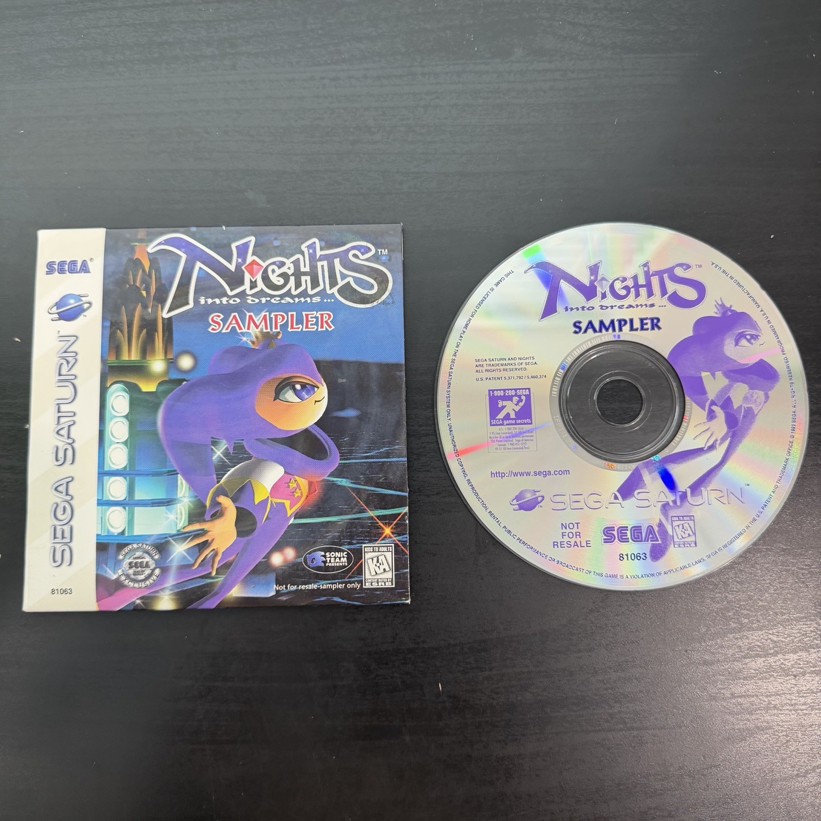 Nights into Dreams Sampler for Sega Saturn Complete With Sleeve