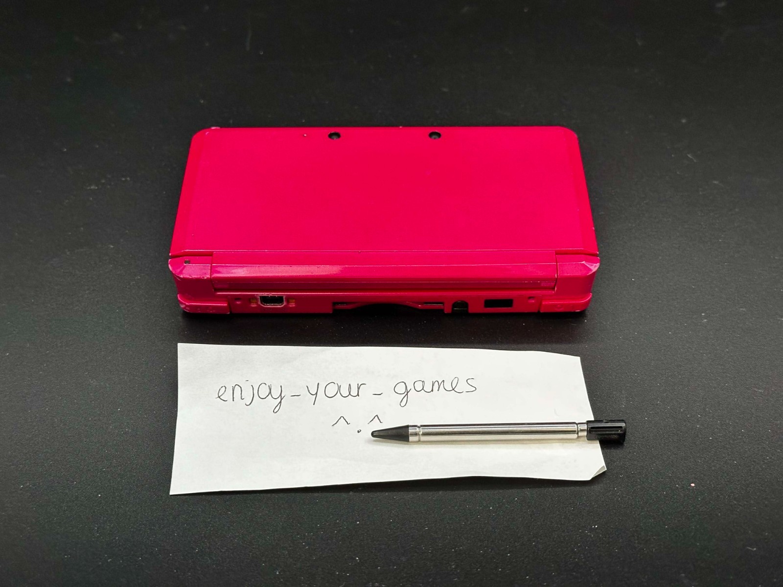 Nintendo 3DS Gloss Pink | English | Charger | Stylus | USA Seller-SHIP IN 1-DAY