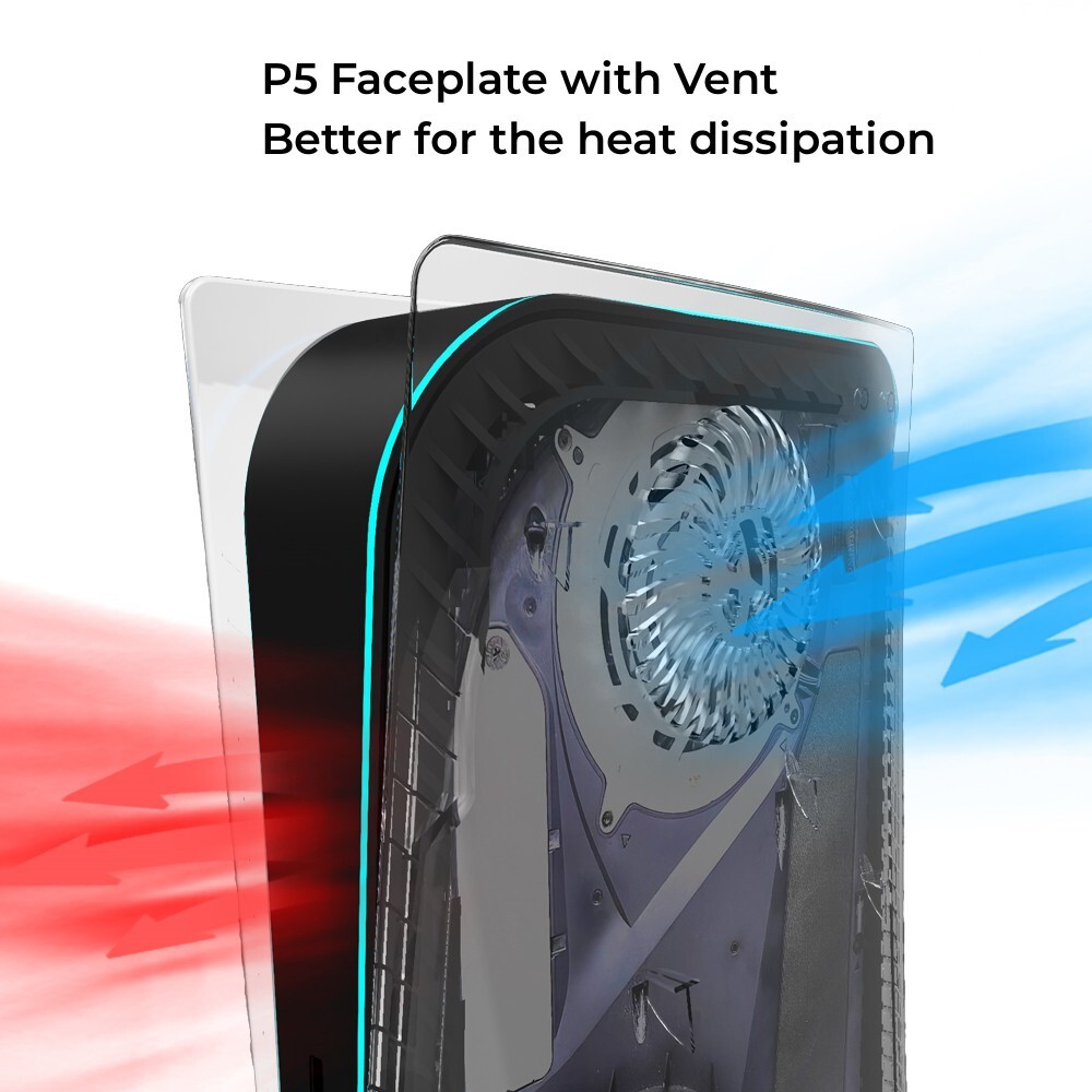 Cooling Vent Transparent Plate ABS Protective Faceplate for PS5 Disc Edition