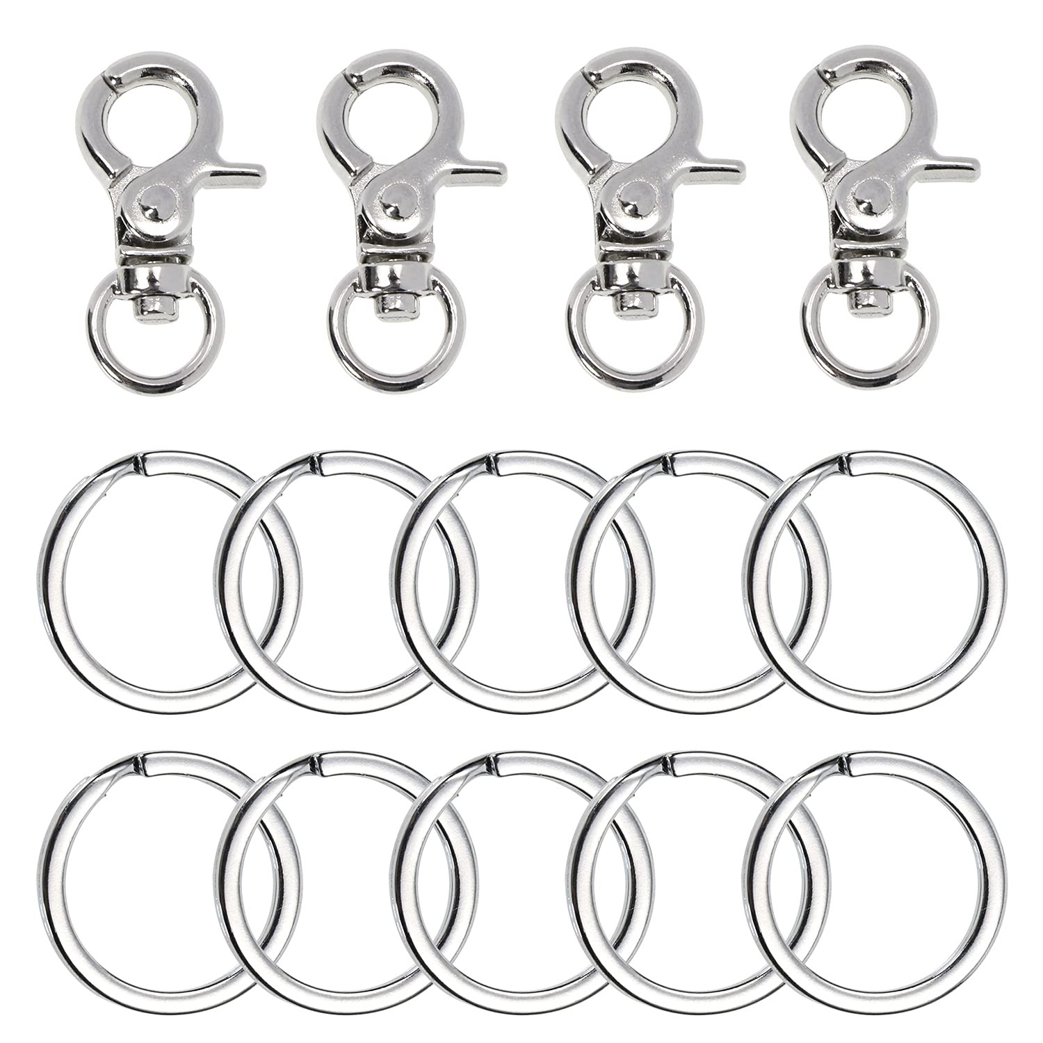 Dog Tag Clips Penta Angel 4Pcs Pet Length: 1.26 inches, Width: 1 inch, Silver