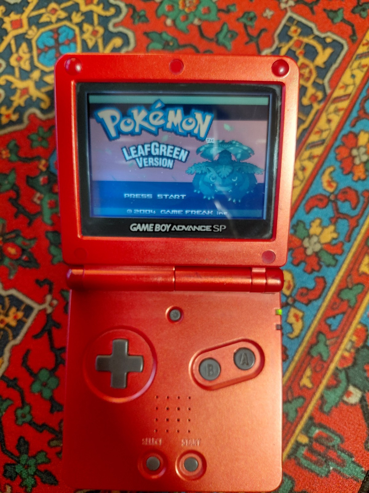 Flame Red Game Boy Advance SP AGS – 001 + Games Pokemon Super Mario Nintendo LOT