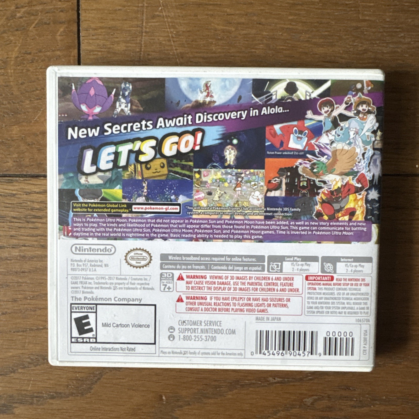 Pokemon Ultra Moon Nintendo 3DS Case & Manual Only