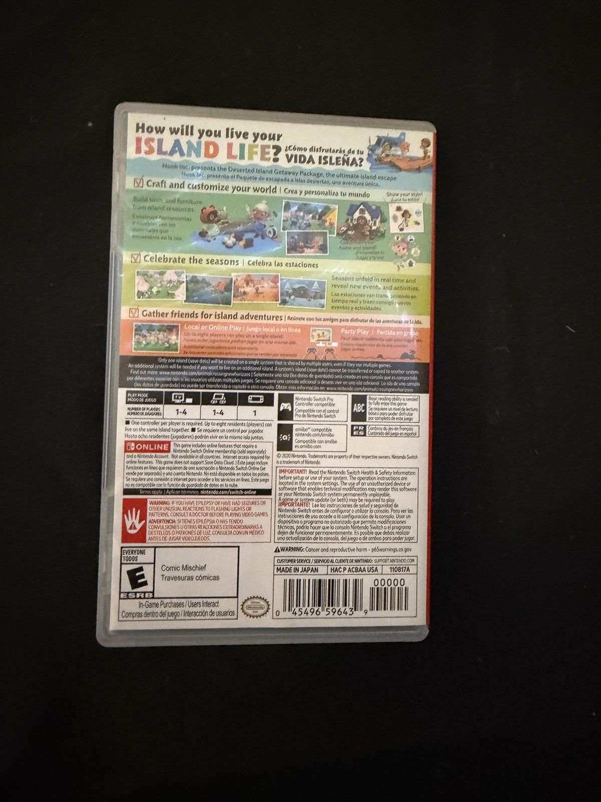 Nintendo Animal Crossing: New Horizons Switch w/ Case, Multiplayer Online, E