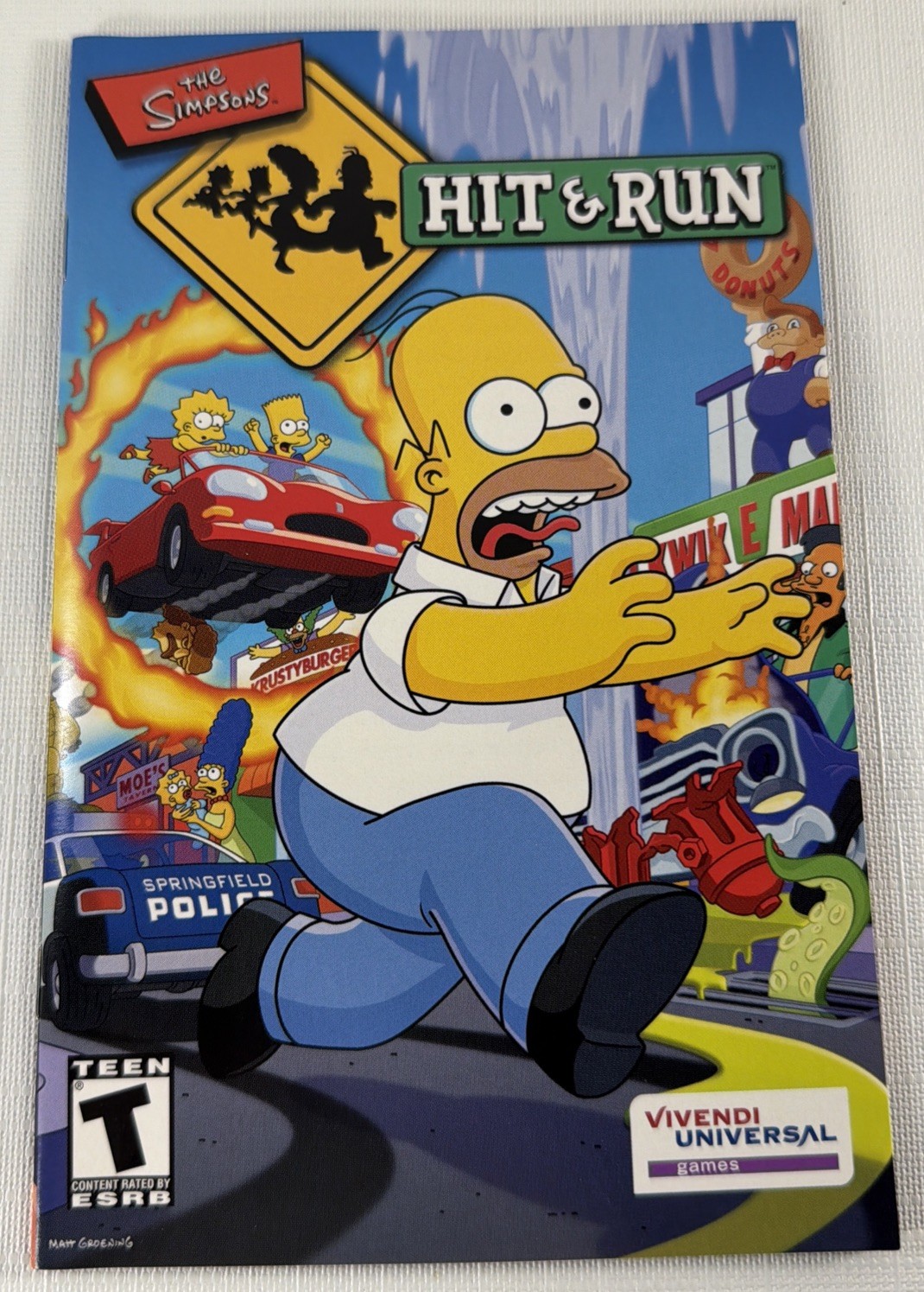 The Simpsons: Hit & Run (PlayStation 2, 2003) COMPLETE W/ REG Card, Tested
