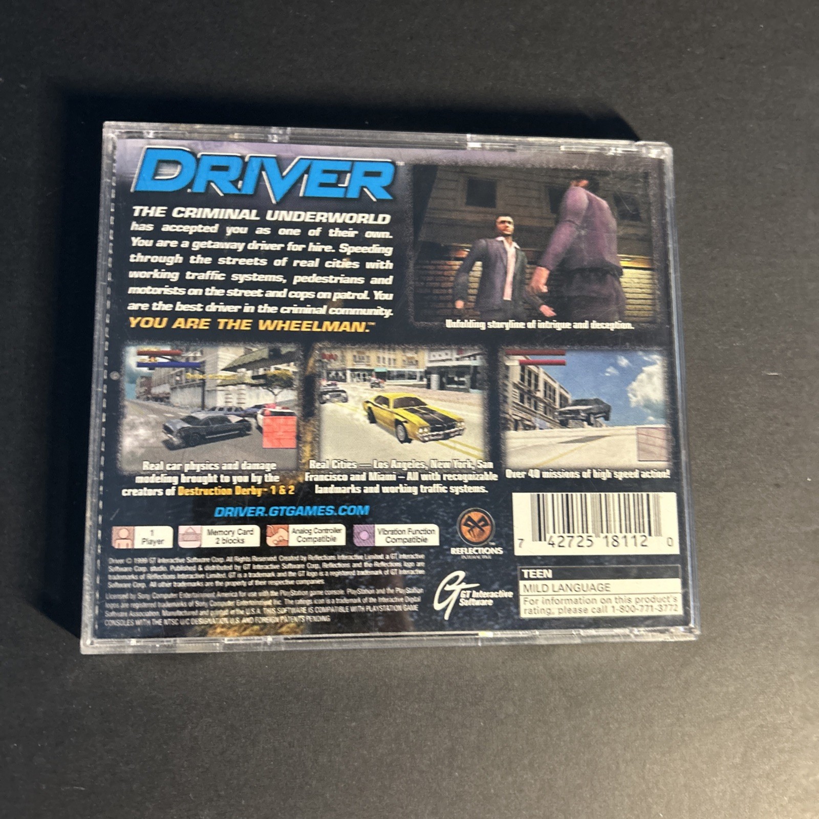 Driver: You Are the Wheelman PS1 T-Teen NTSC-U/C w/ Manual