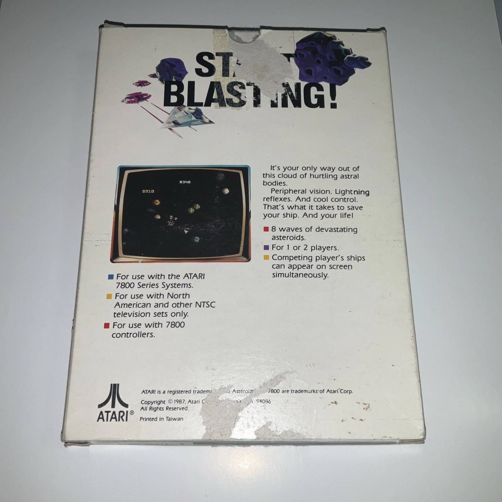 Asteroids (Atari 7800, 1986) Complete CIB Authentic