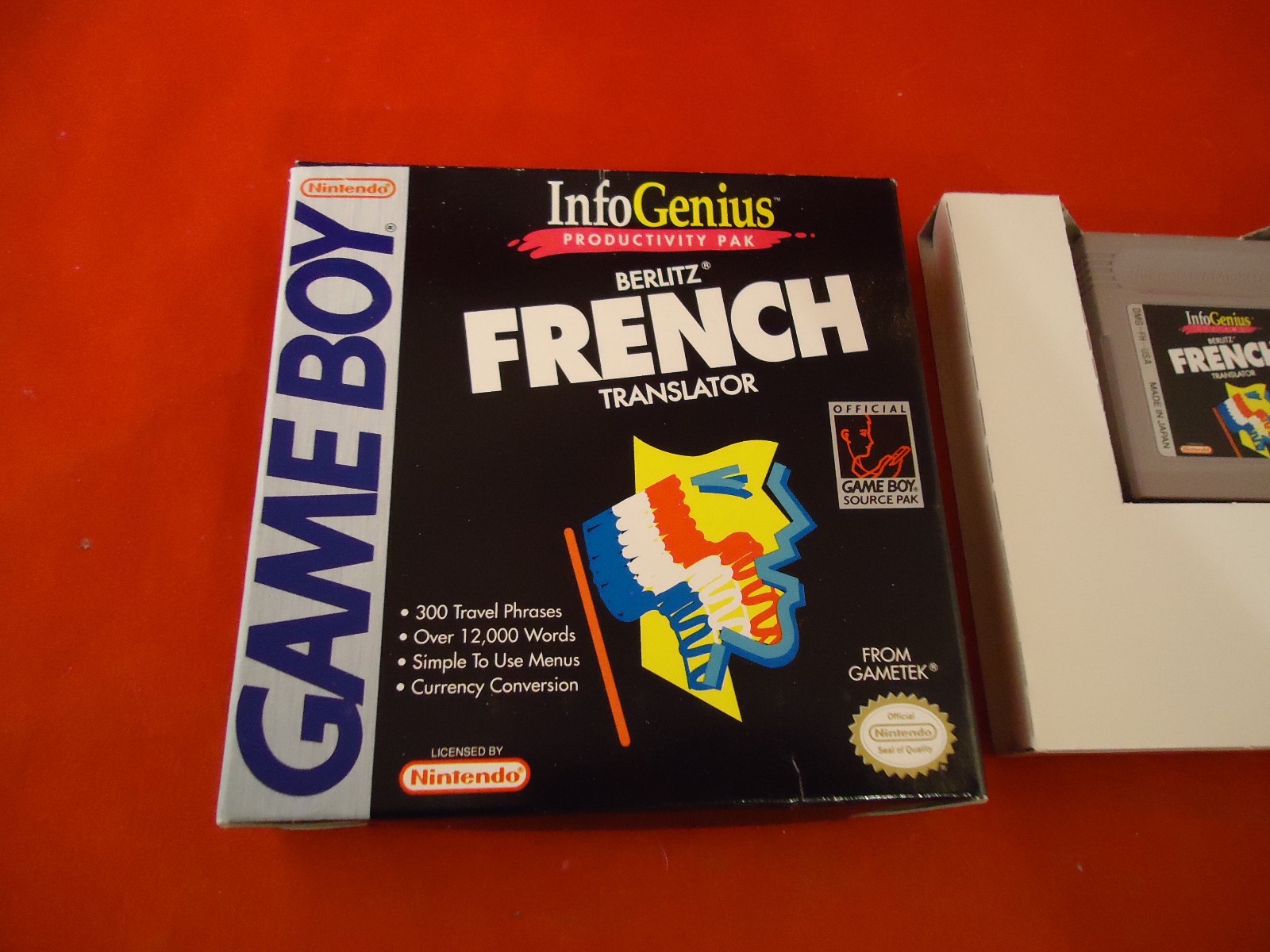 InfoGenius Productivity Pak: Berlitz French Translator (Nintendo Game Boy) w Box