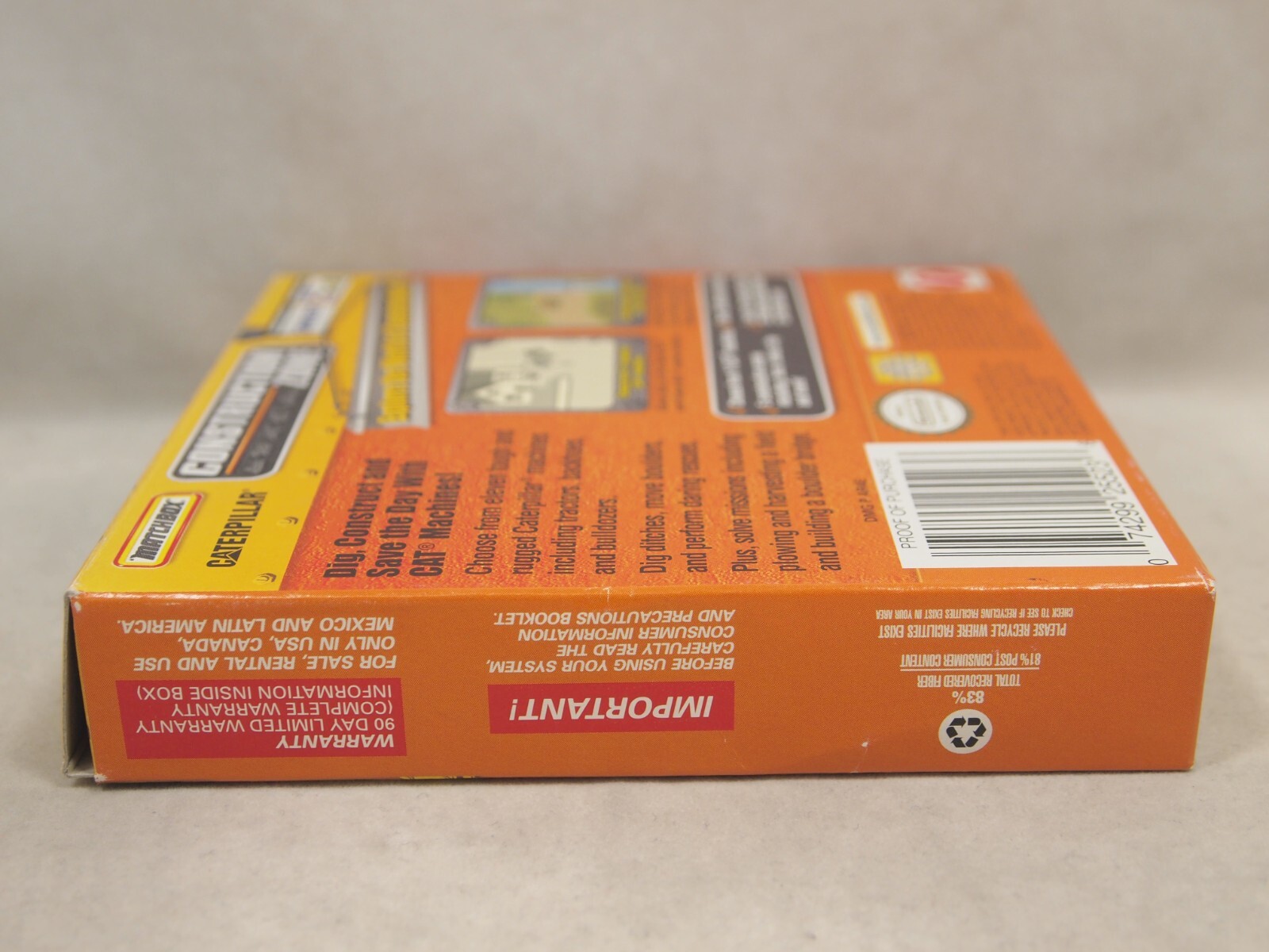 Matchbox Caterpillar Construction Zone (Game Boy Color | GBC) Authentic BOX ONLY