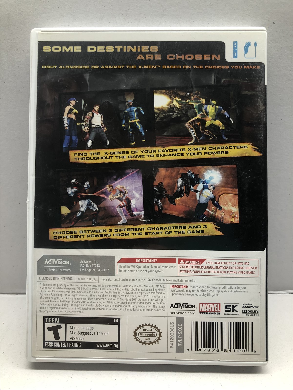 X-Men: Destiny (Nintendo Wii, 2011) Complete Tested Working – Free Ship