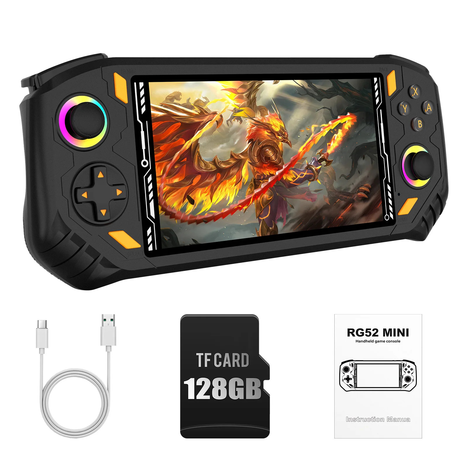 RG52 MINI Handheld Game Console 5.5″ IPS Screen 2.4 WIFI 22000+Games RK3562 Chip