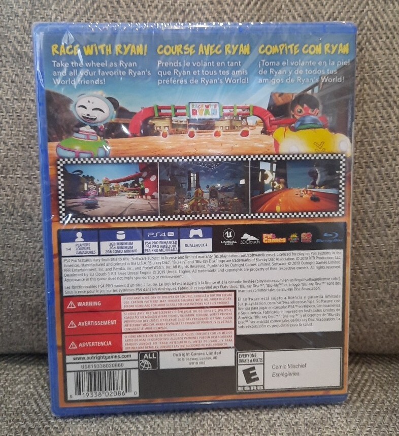 PS4 Race With Ryan Game Sony Playstation 4 Rated E Comic Mischief Brand New