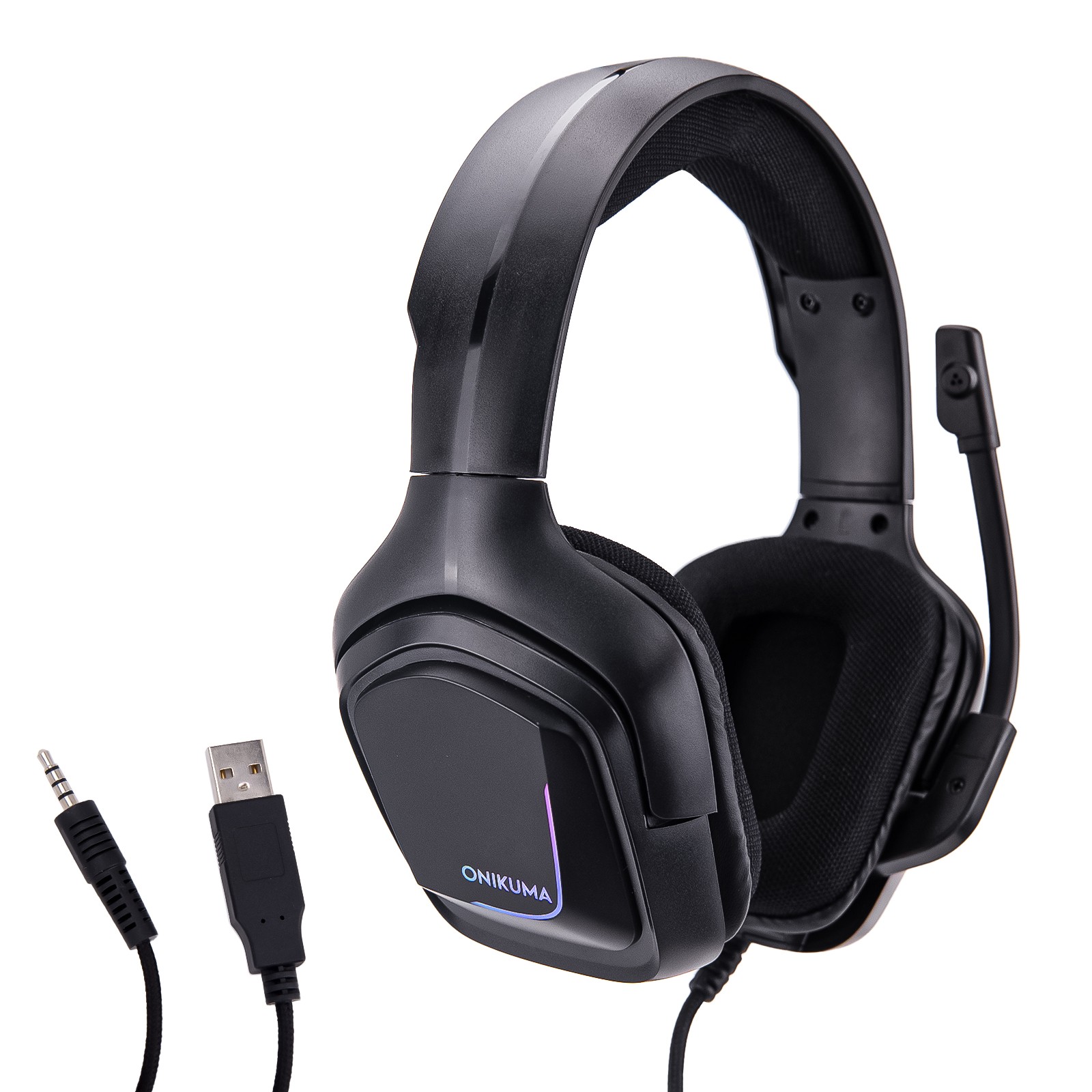 Gaming Headset Headphone w/ Noise Cancelling Mic for FPS RGB Linght 3.5mm jack