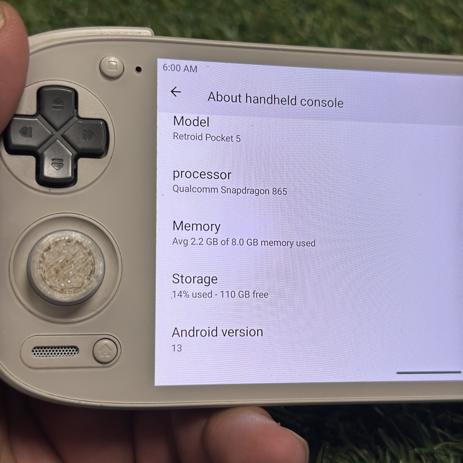 Retroid Pocket 5 Handheld Console White , New Grip, No case included