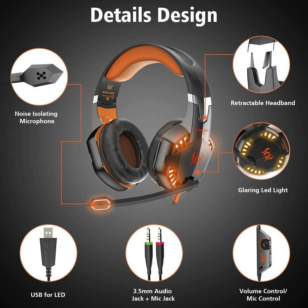 Gaming Gamer Wired 3 Color LED Backlight Keyboard Mouse And Headphones Headset