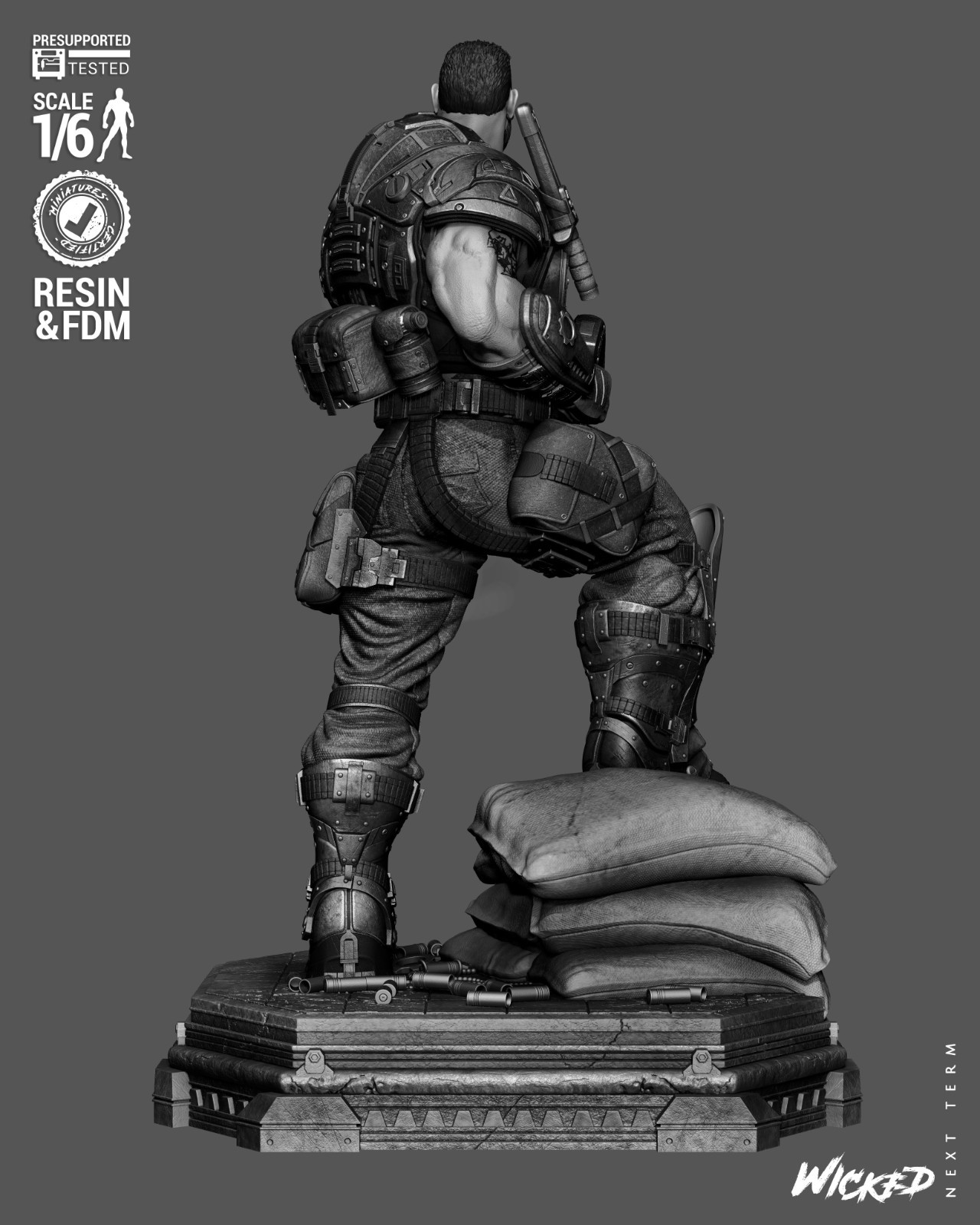 Gears of War Dom Resin Statue Non-Painted