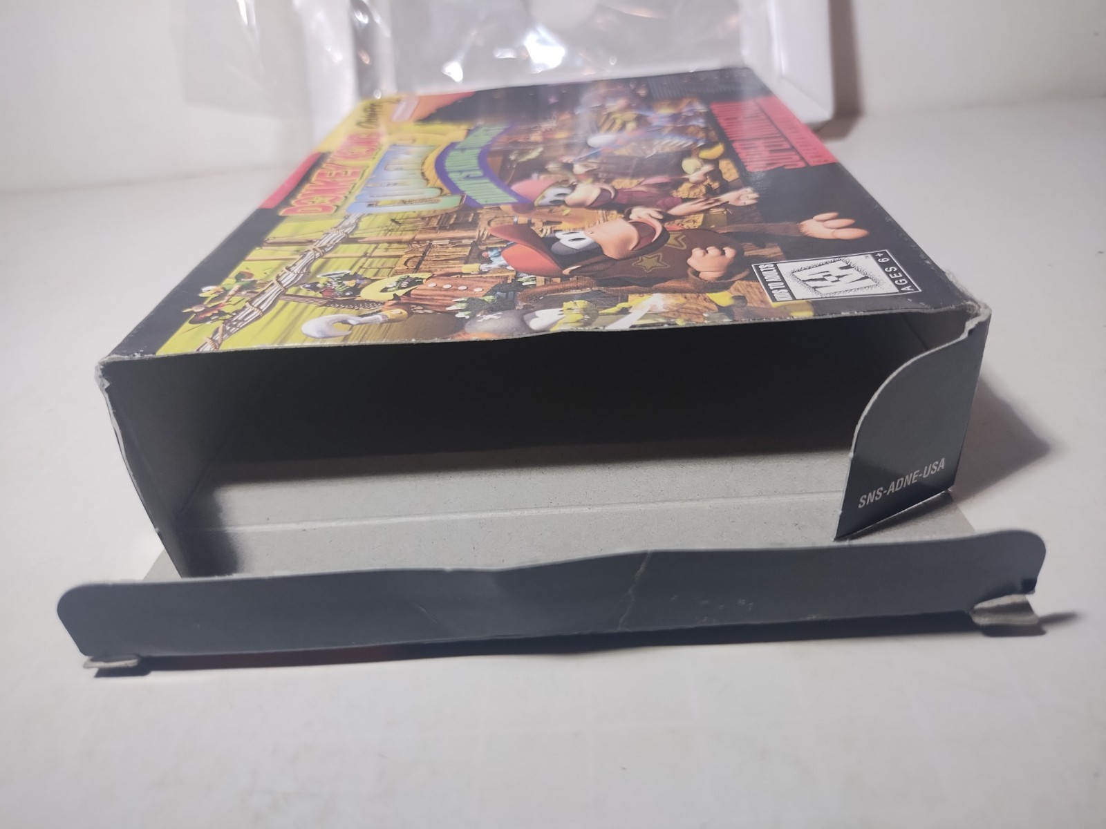 Empty Donkey Kong Country 2 Super Nintendo SNES Game Box, Tray & Bag