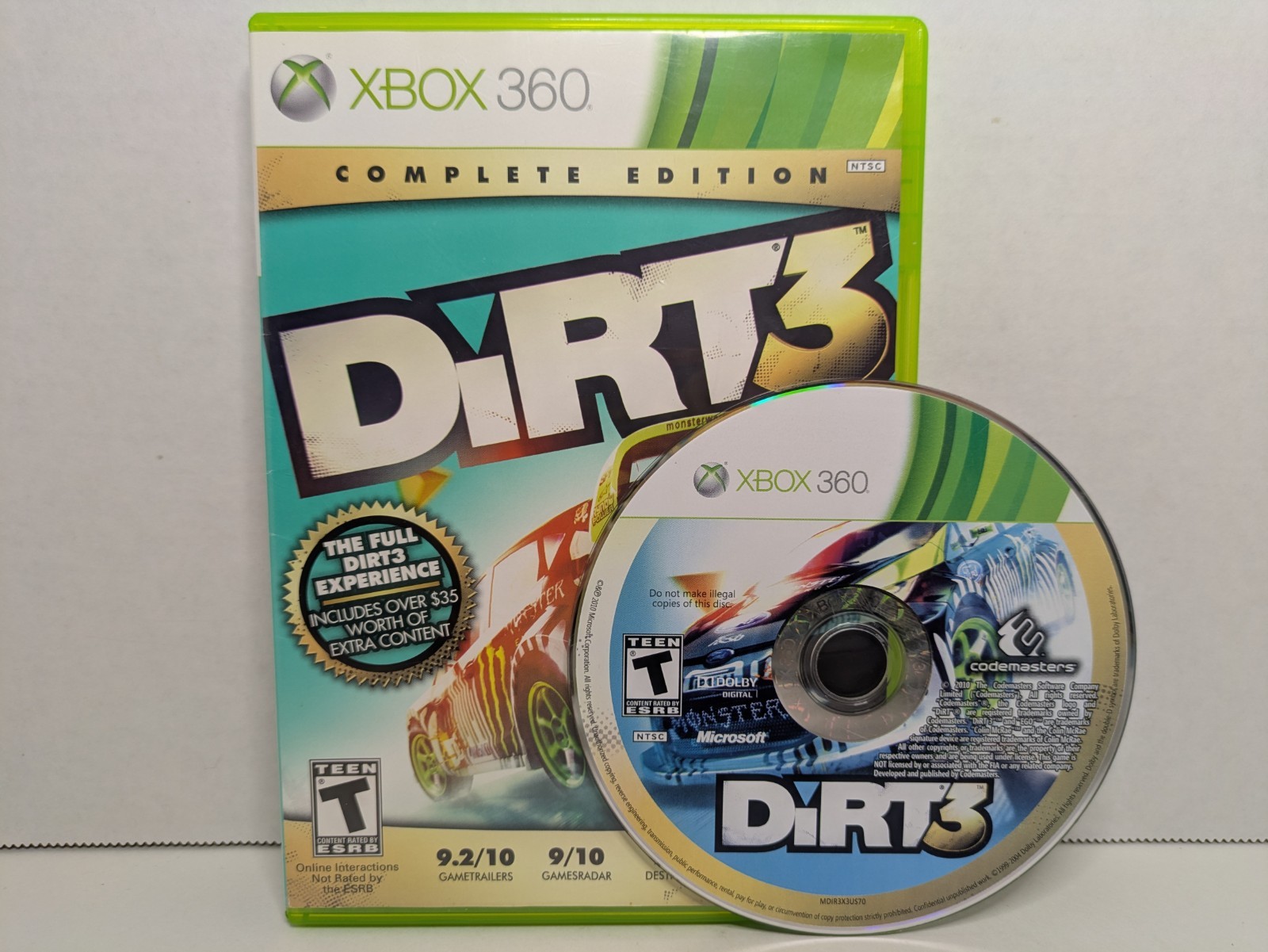 DiRT 3 — Complete Edition (Microsoft Xbox 360, 2012) No Manual Tested Working
