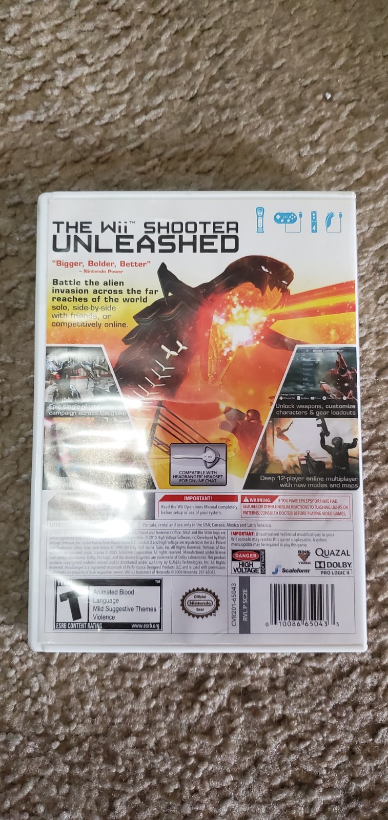 Conduit 2 (Nintendo Wii, 2011) Complete w/Manual! Tested & Working!!