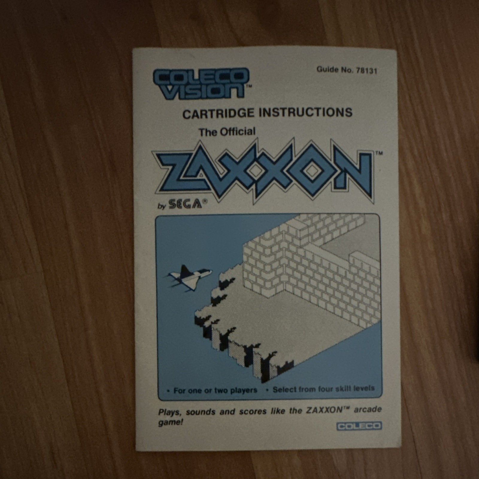 ColecoVision Zaxxon by SEGA Original English Cartridge Instructions Manual