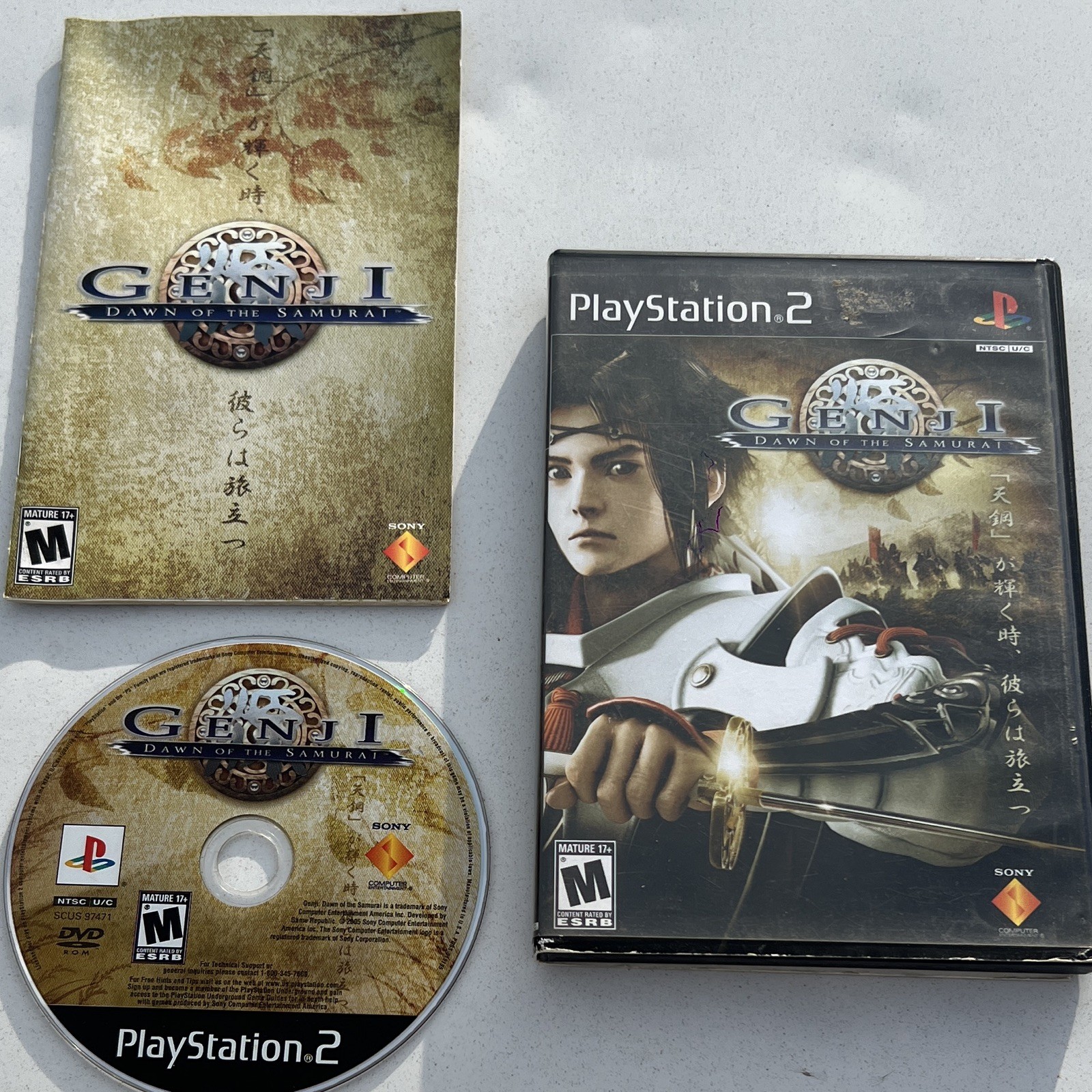 Sony Computer Entertainment Genji Dawn of the Samurai PS2 Complete Manual M