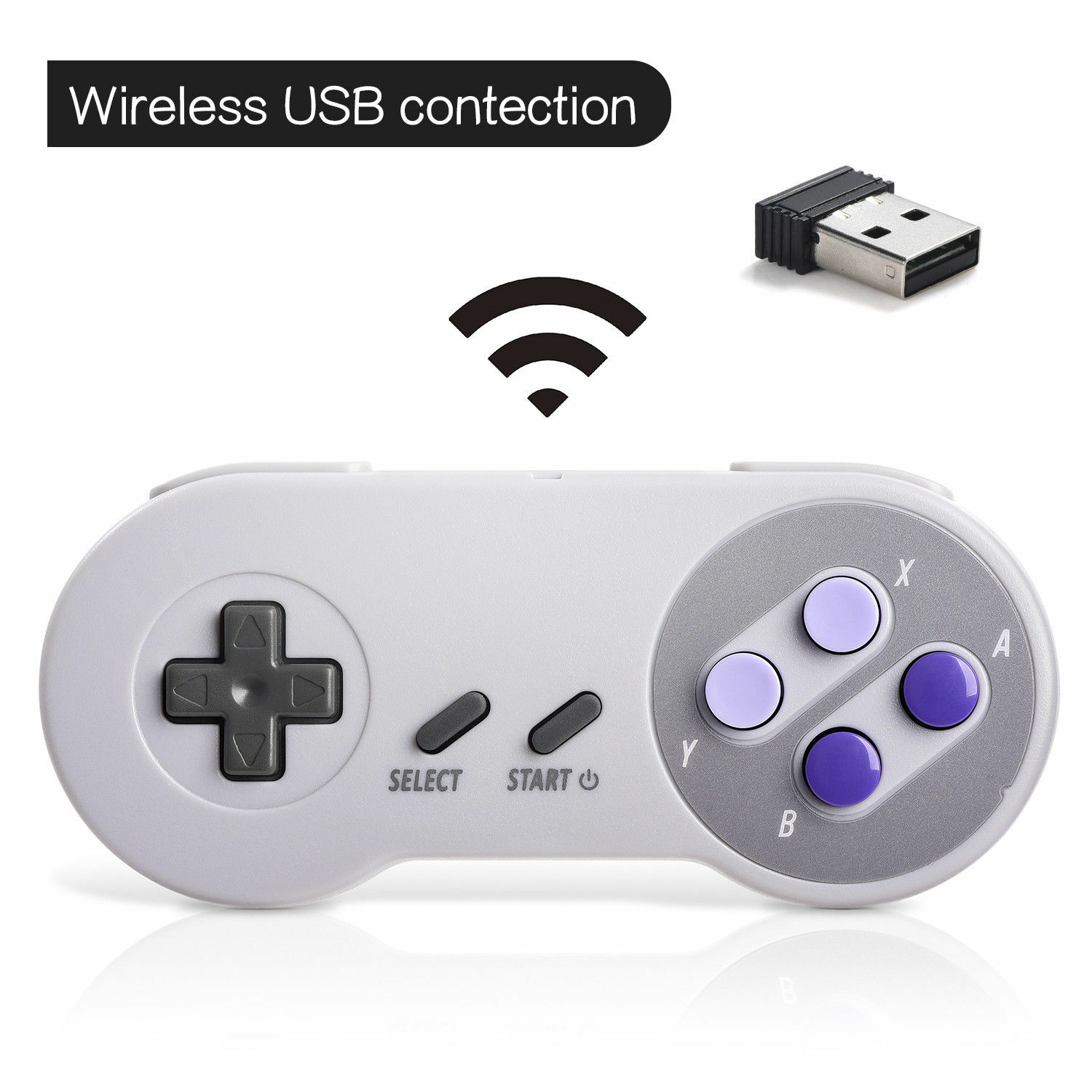 Wireless USB SNES Retro Controller Gamepad for PC MAC Raspberry Pi US SHIP