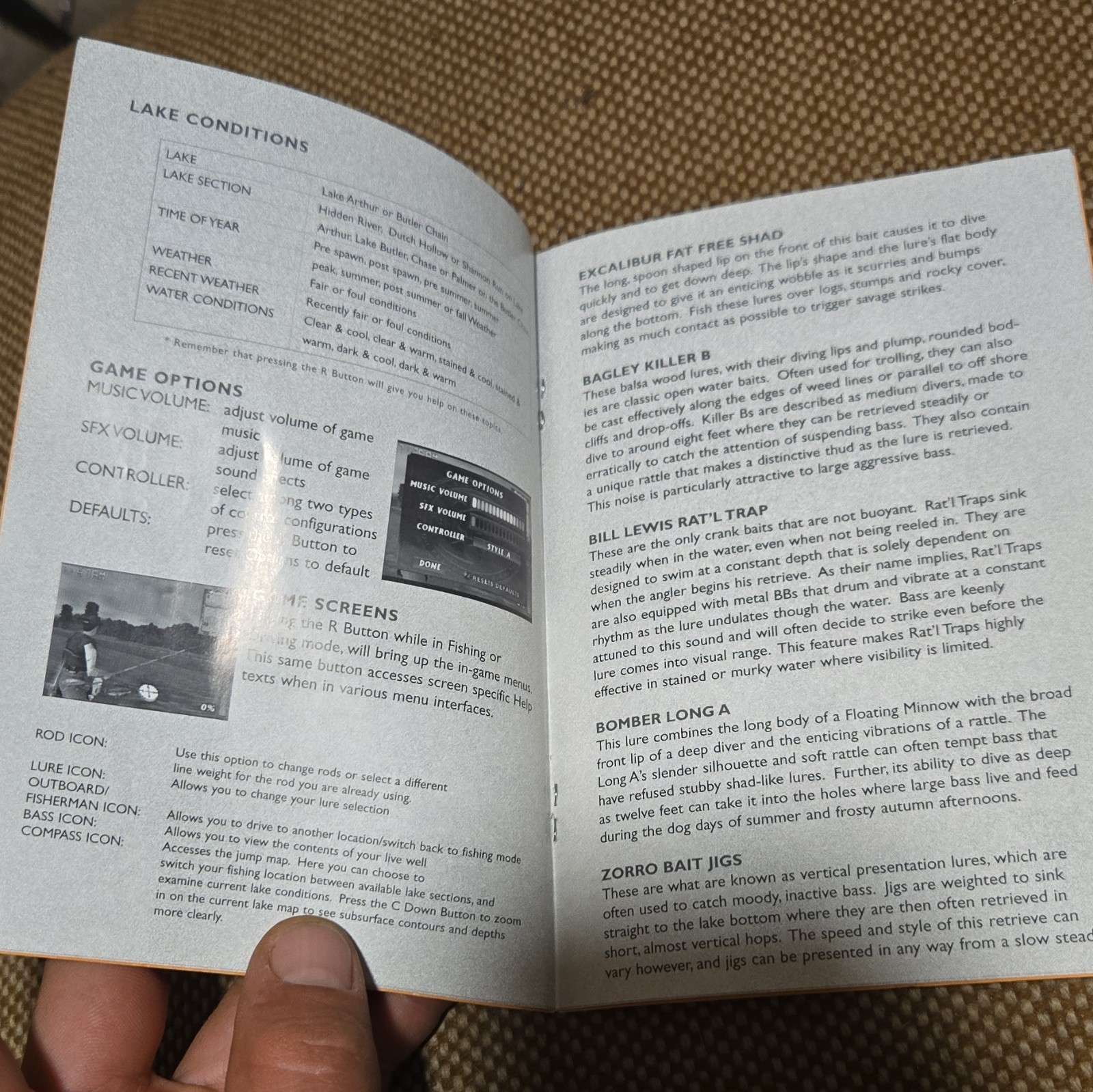 TAKE2 Interactive Bass Hunter 64 Nintendo 64 N64 Manual Original English