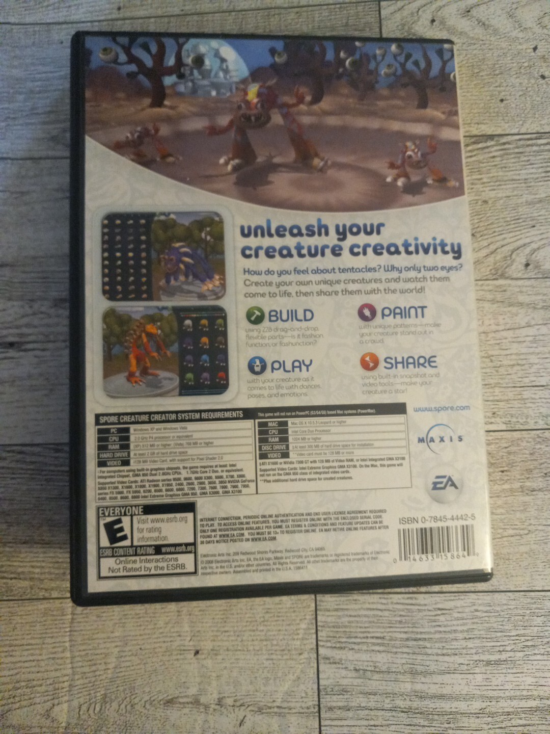 Spore Creature Creator (PC Game Windows/Mac CD-ROM, 2008) With Manual VGC