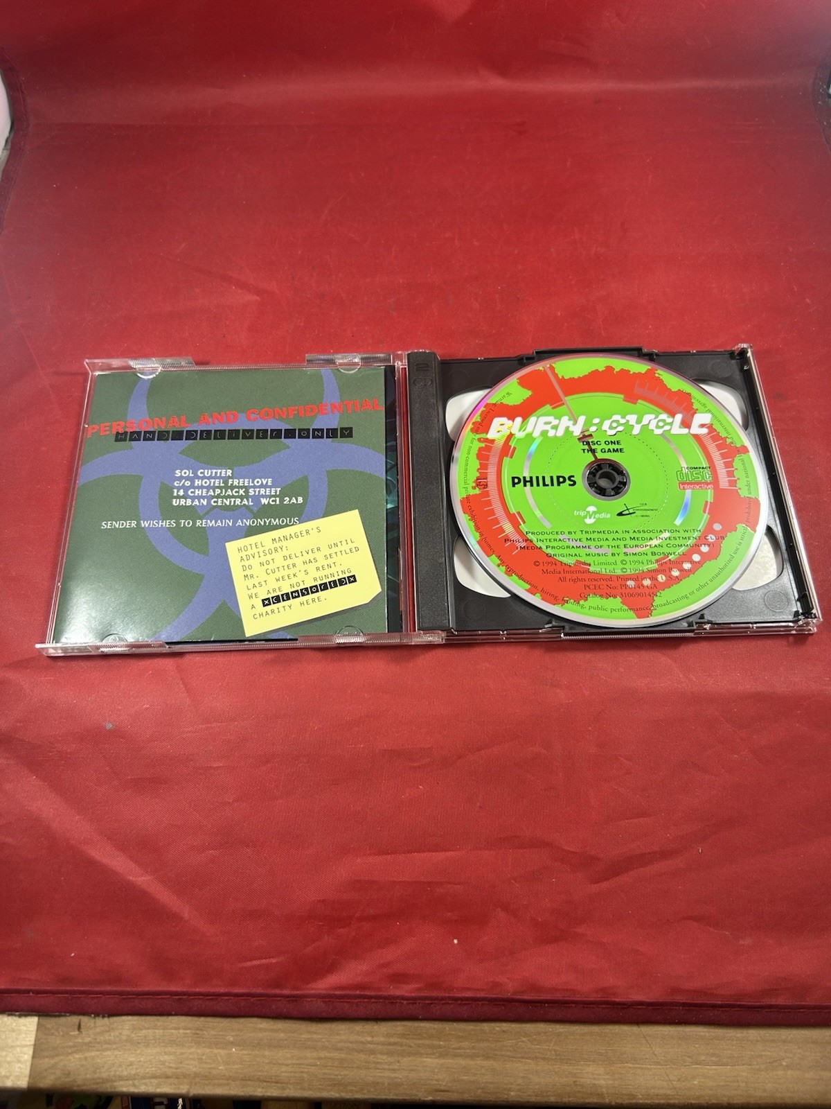 Burn:Cycle Philips CD-i PAL 1994 Philips Interactive Media Complete w/ MusicDisc
