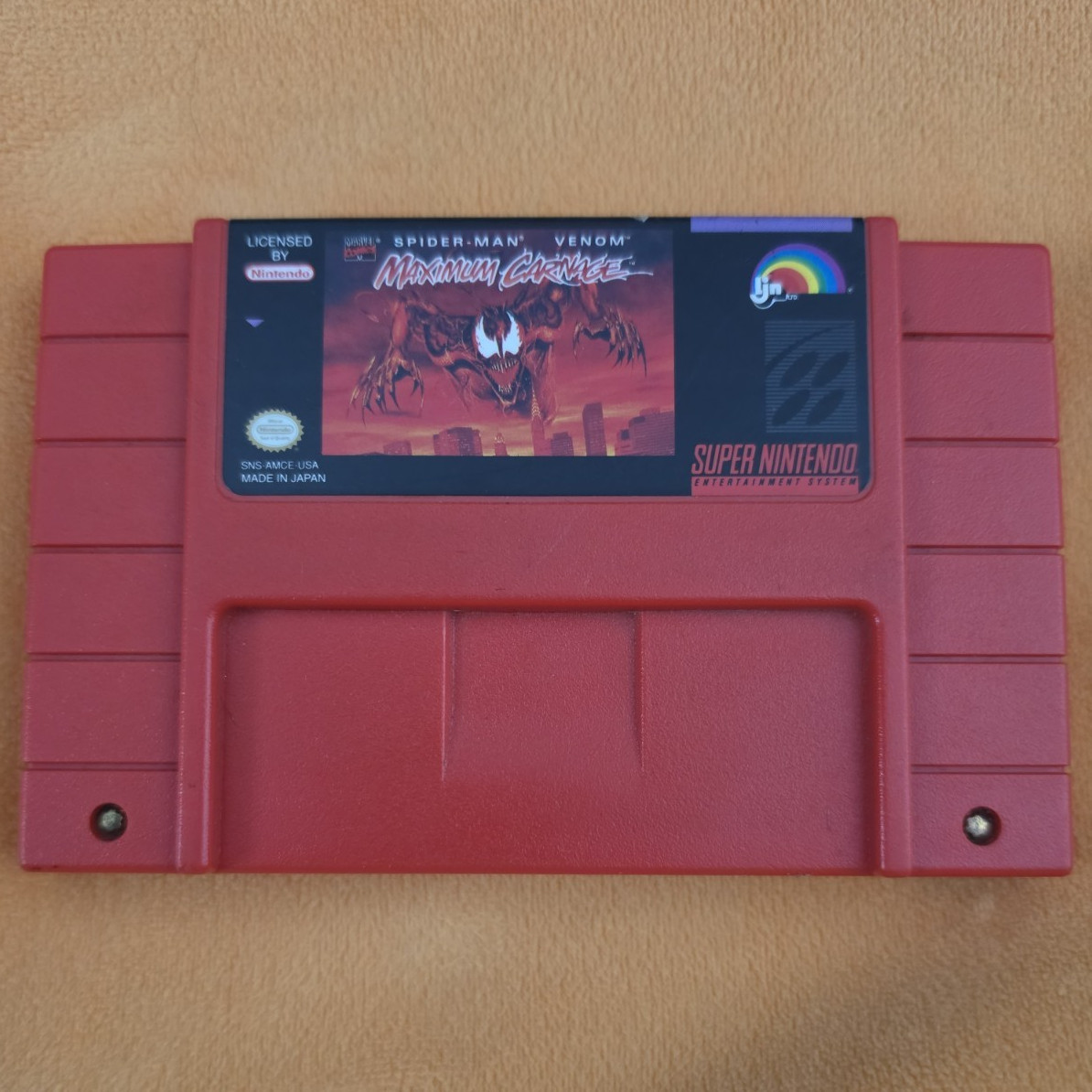 LJN Spider-Man and Venom: Maximum Carnage Super Nintendo SNES Game NTSC-U/C