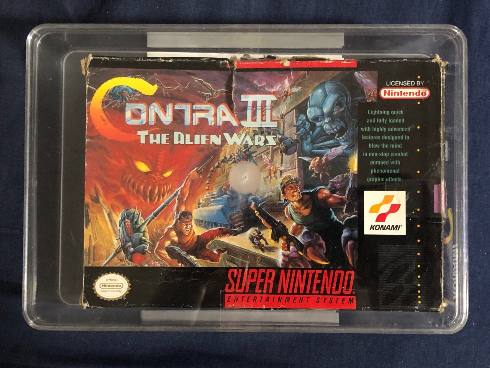 Contra 3 III: The Alien Wars (SNES) (Majesco) CIB Very Damaged Box, Untested