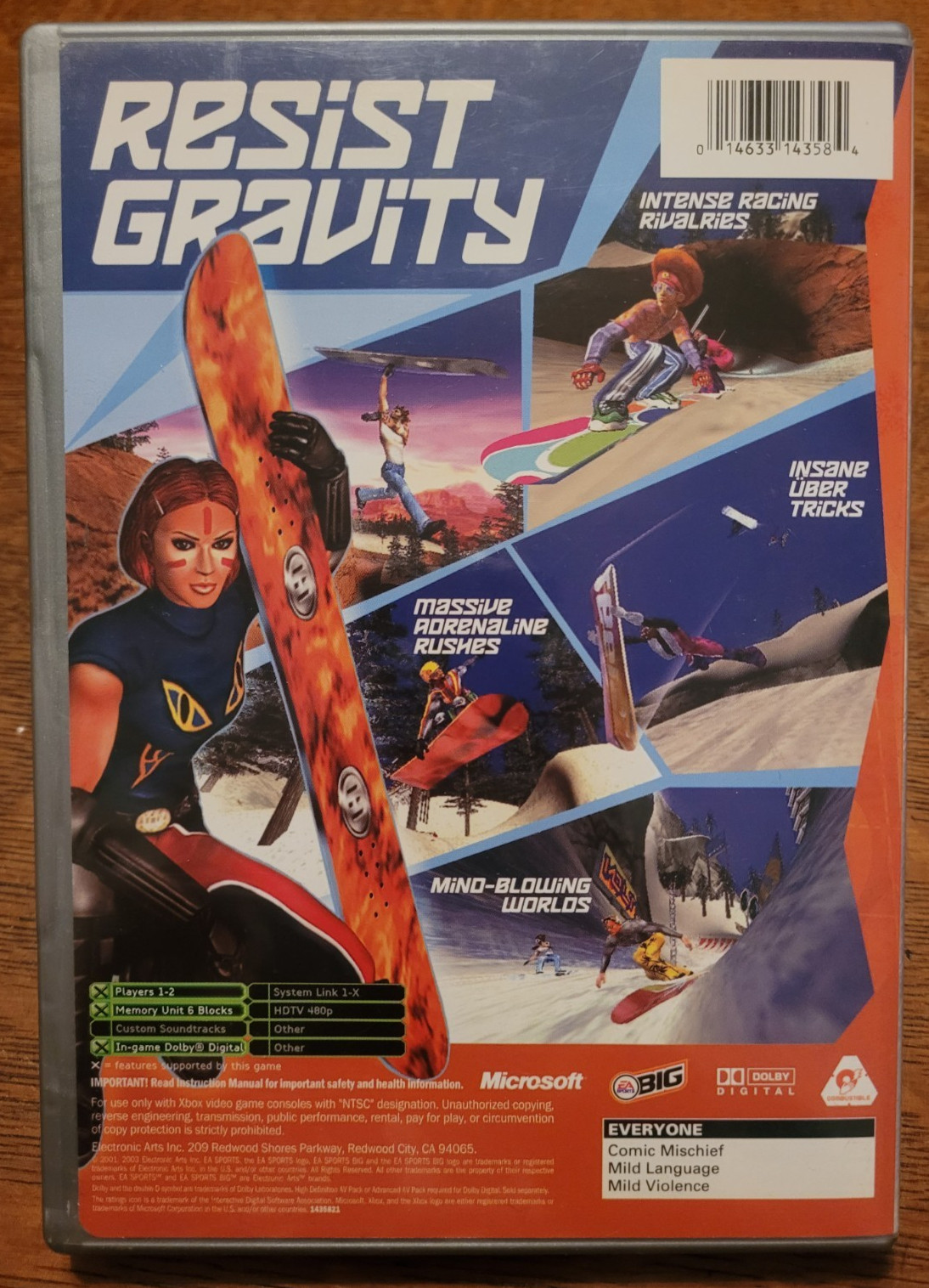 SSX TRICKY Microsoft Xbox COMPLETE TESTED Manual Sports Snowboarding RARE CIB VG