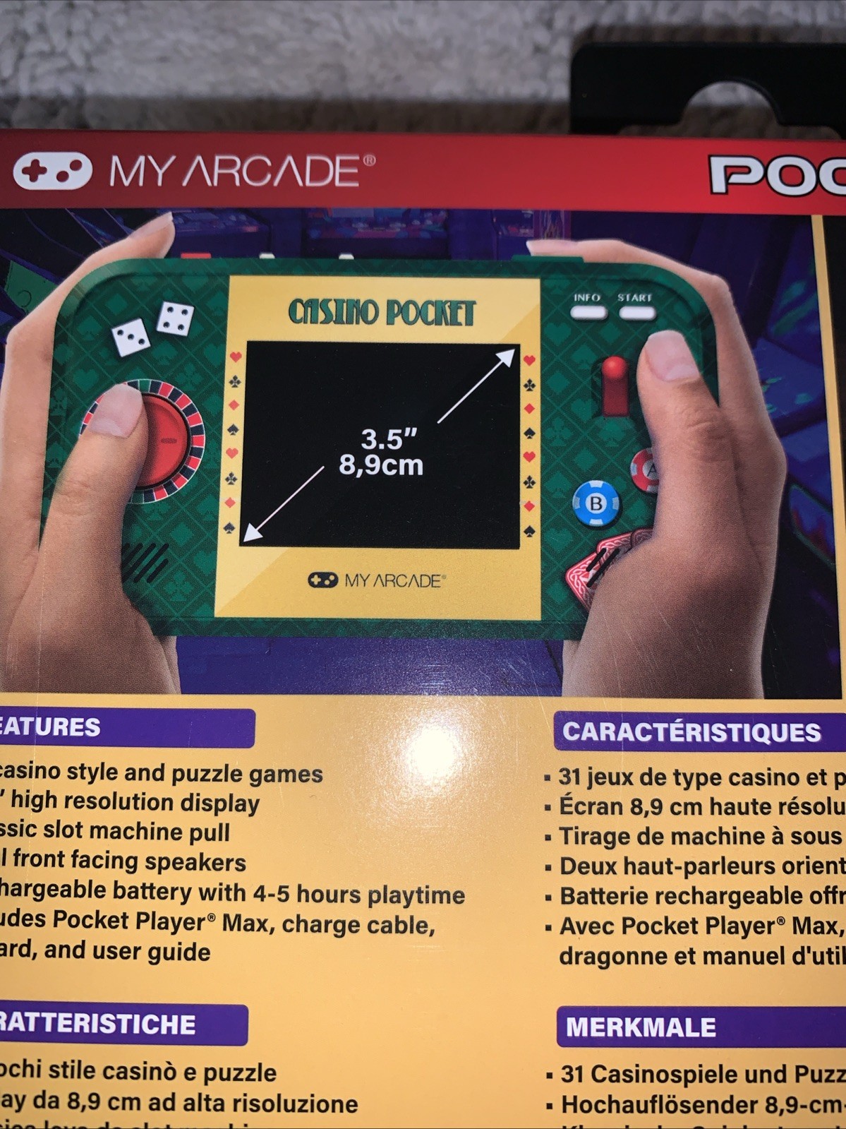 MY ARCADE POCKET PLAYER MAX PORTABLE GAMING SYSTEM OVER 30 Casino Style Games