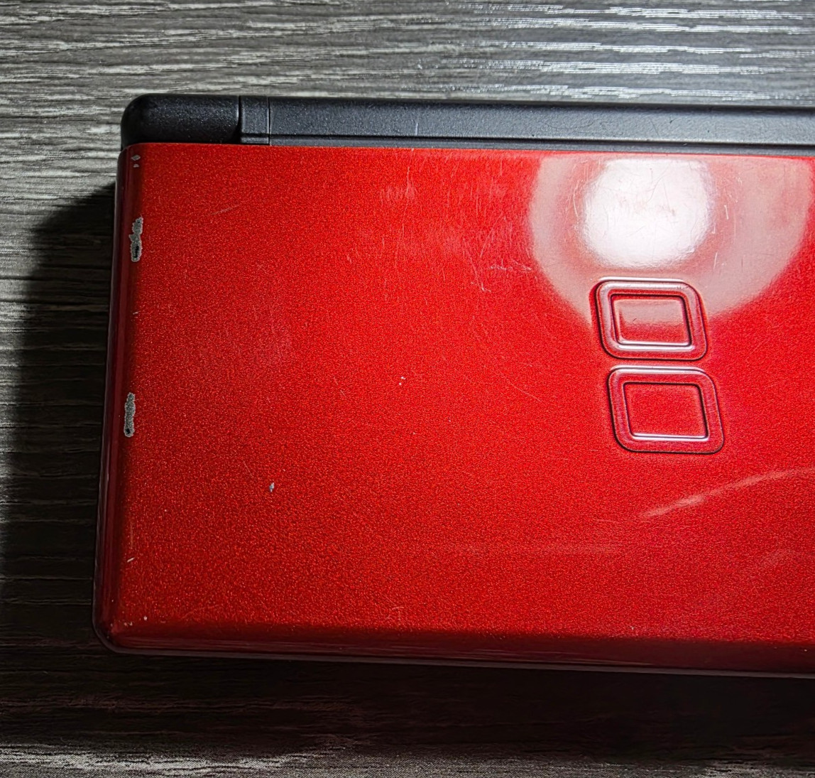 Nintendo DS Lite Red System Console W/ Stylus, GBA Port Cover, Charger TESTED