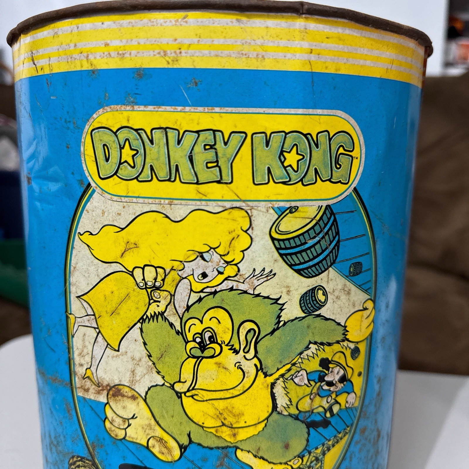 Nintendo DONKEY KONG Garbage Bin Trash Can Waste Basket NES Rare Edition 1982