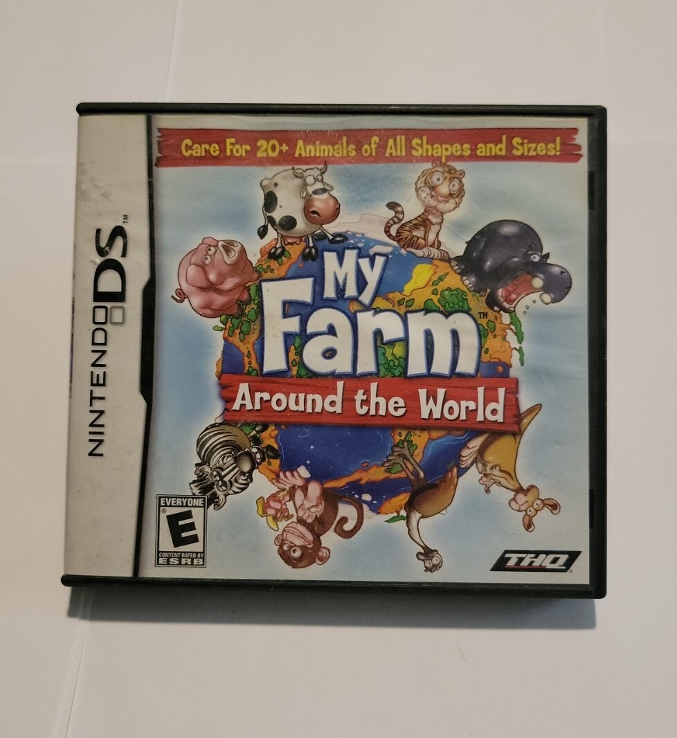 Nintendo DS Game My Farm Around The World in Case Instruction Book