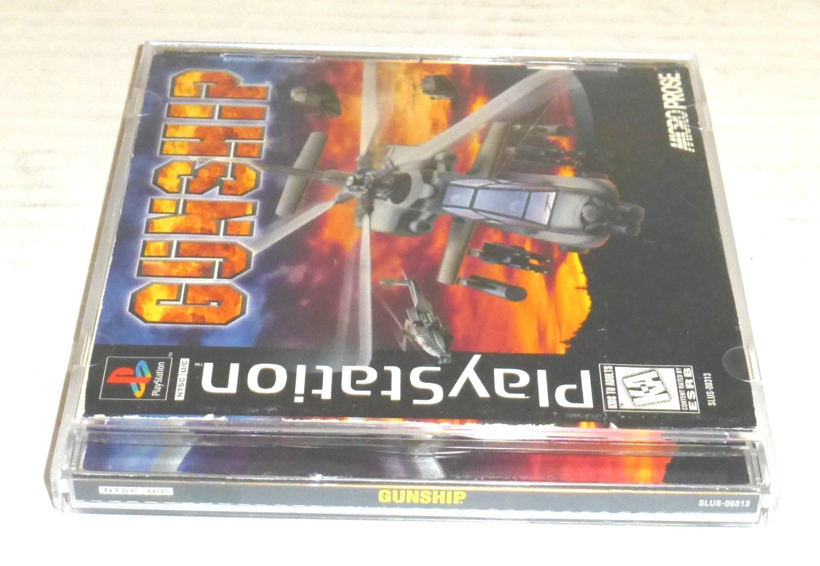 Gunship (Sony PlayStation 1 PS1, MicroProse, 1996) Complete HAS FLAWS READ