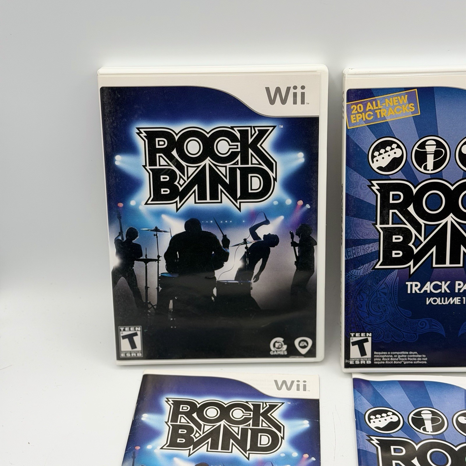 Wii Rock Band 3 Game Lot – Rockband 1 & Track Pack Vol 1 & 2 Vintage Nintendo