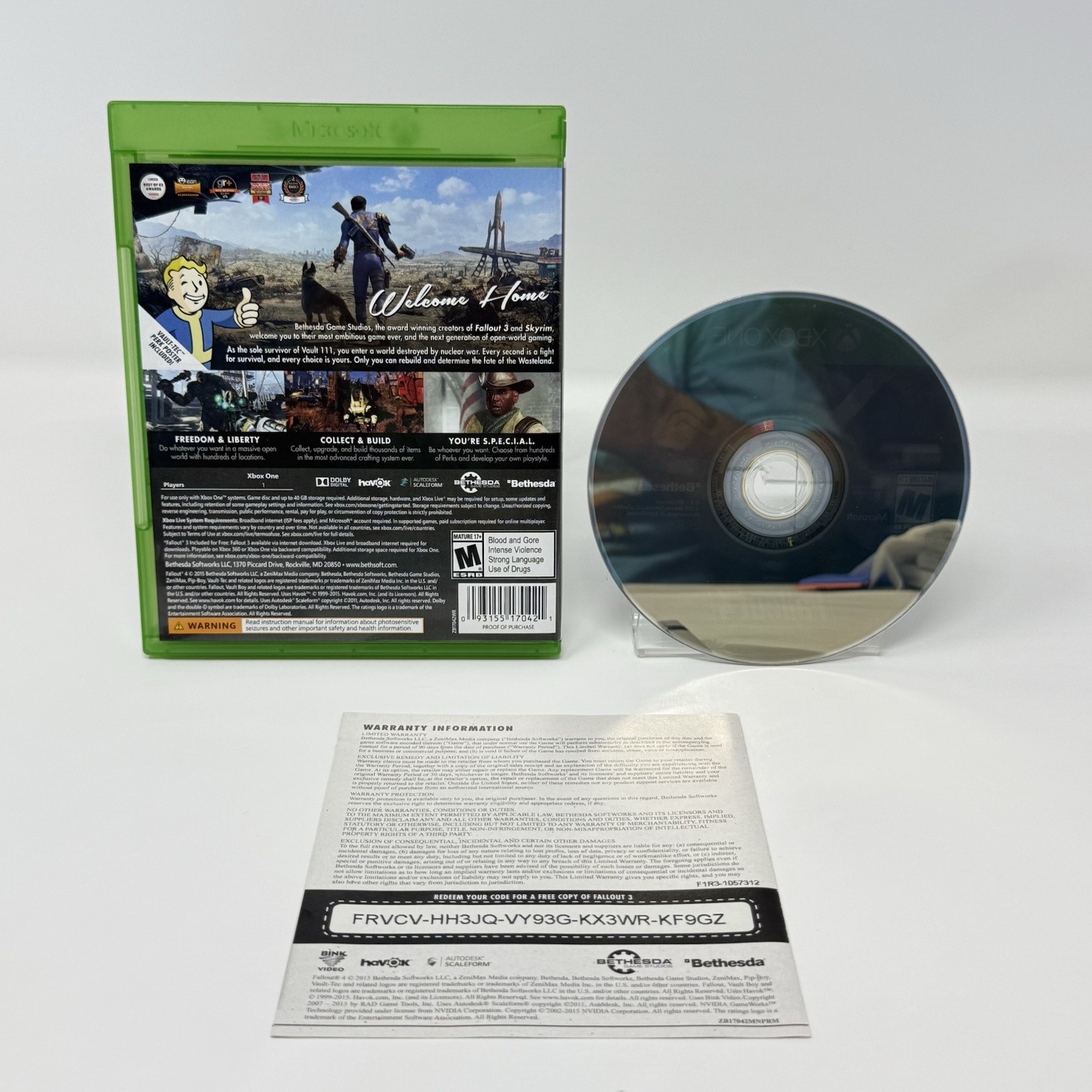 Fallout 4 Microsoft Xbox One Complete CIB Tested