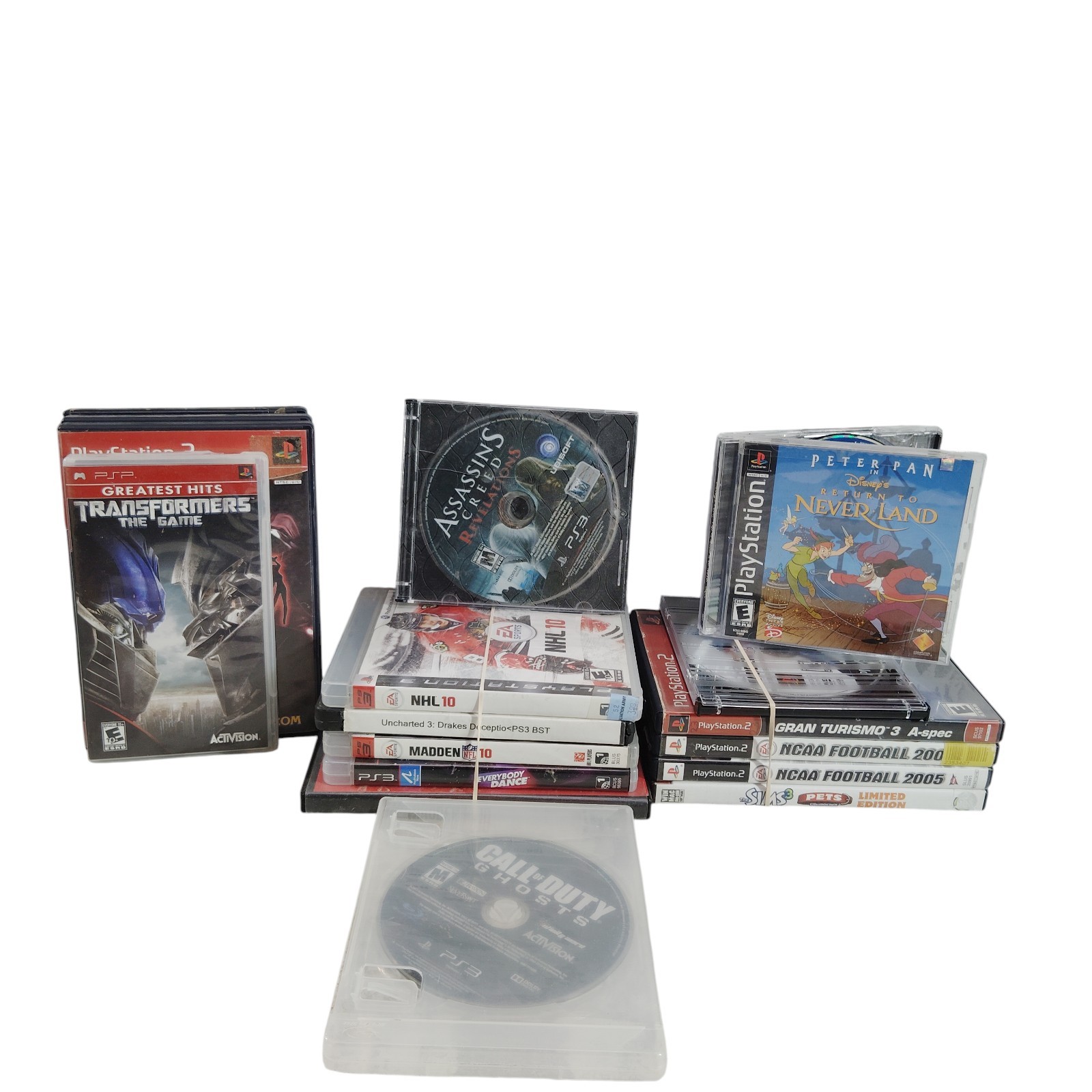 Lot of 17 Playstation 1-2-3 Video Games Neverland Madden NCAA Football & Cases