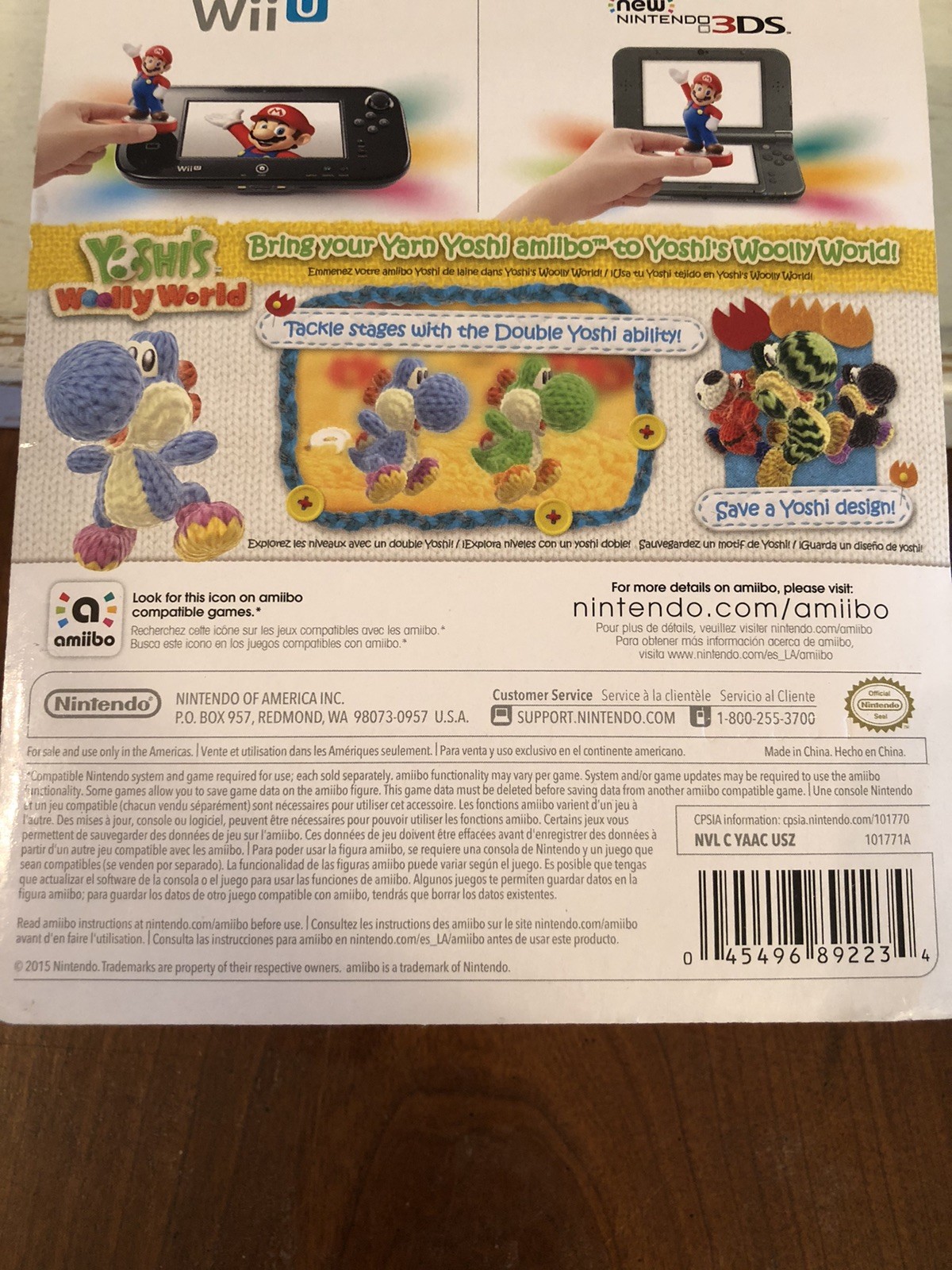 Nintendo Amiibo Light-Blue Yarn Yoshi Wii U & Nintendo 3DS Yoshi’s Wooly World